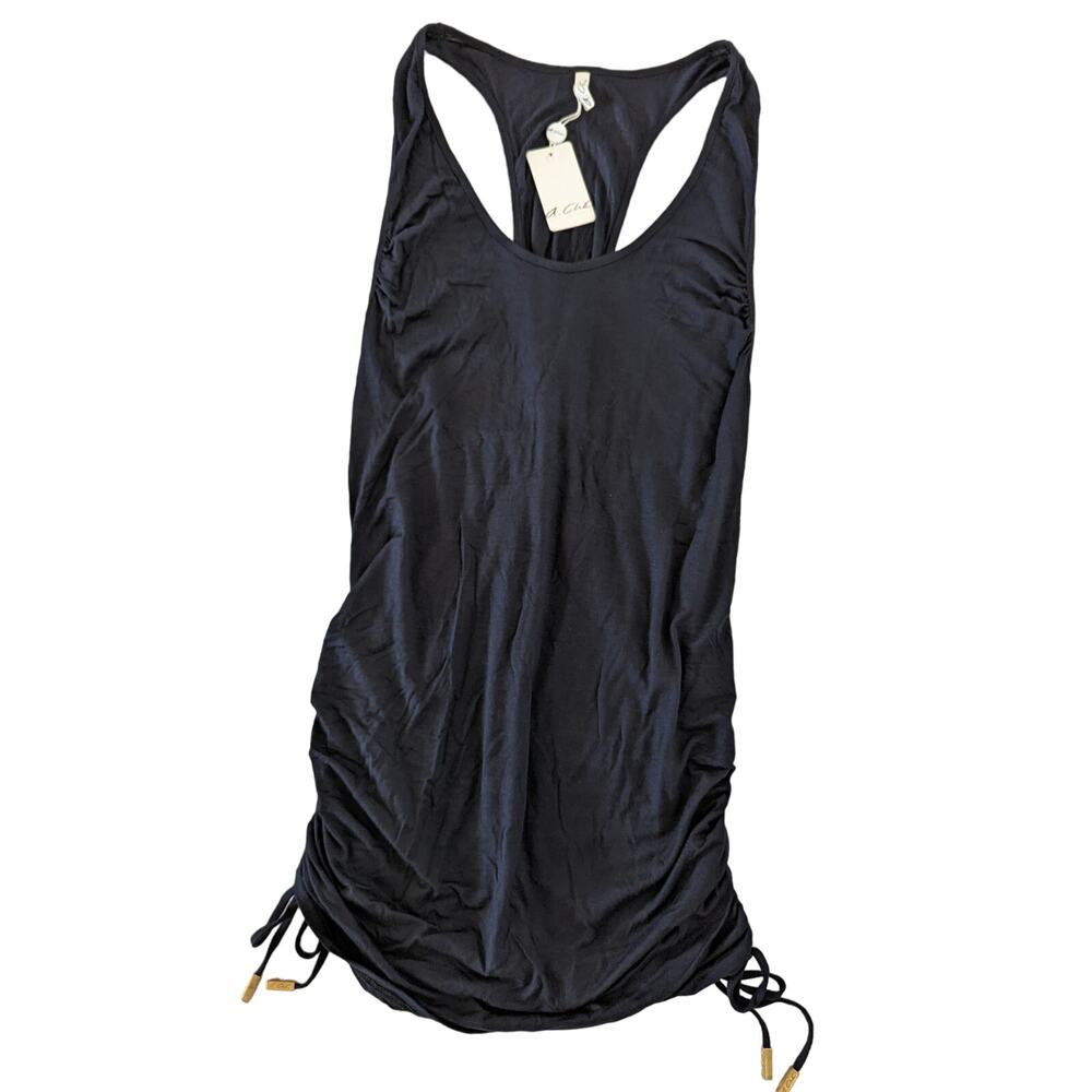 A. Che Swim Ruched Adjustable Tank Top Cover Up Size M